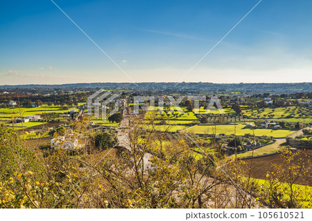 Aerial view from Locorotondo panoramic point towards Martina Franca Aerial view from Locorotondo panoramic point towards Martina Franca 105610521