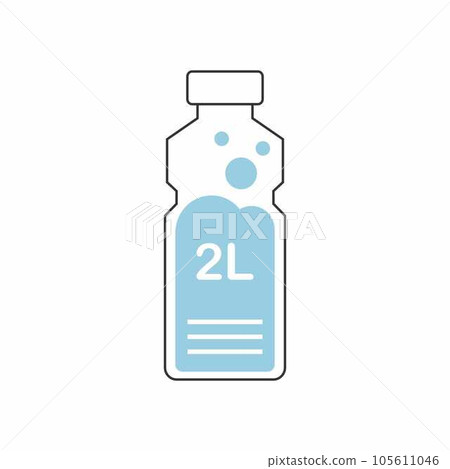 Bottle of water with daily intake norm. Icon vector illustration.	 105611046