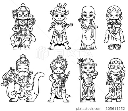 Fudo Myoo Eight Great Children Summary (Monochrome) Fudo Myoo Eight Great Children Summary (Monochrome) 105611252