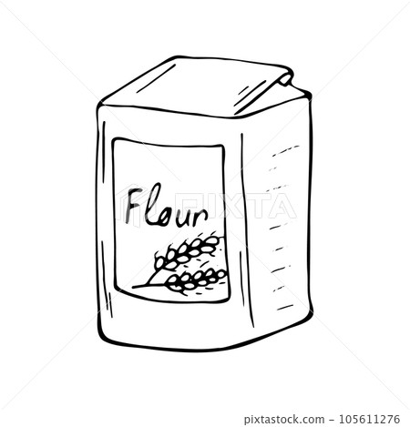 Hand-drawn sack of flour 105611276