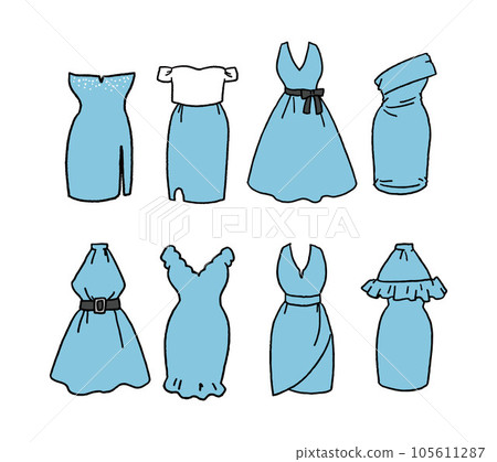 Light blue dress illustration set 105611287