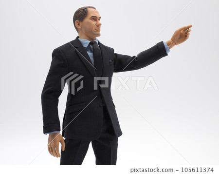Businessman figure showing the future Businessman figure showing the future 105611374