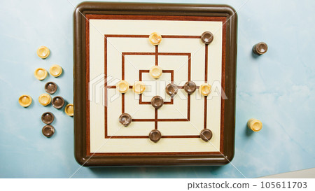 Nine Men Morris Board Game Challenge 105611703