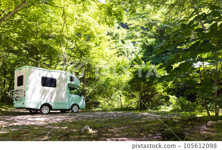 Camper in the forest Camper in the forest 105612098