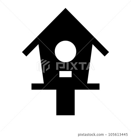 代表春天、鳥舍和鳥巢的填充風格圖標 代表春天、鳥舍和鳥巢的填充風格圖標 105613445