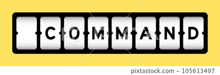 Black color in word command on slot banner with yellow color background 105613497