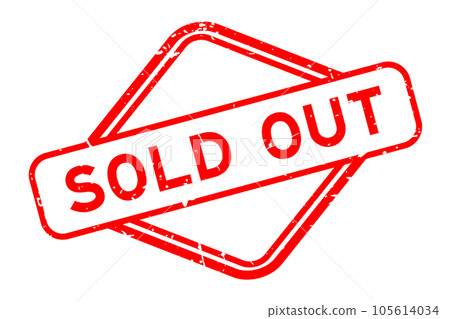 Grunge red sold out word rubber seal stamp on white background 105614034