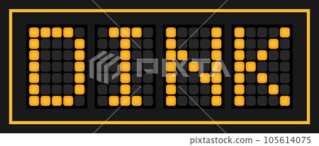 Orange color led banner in word DINK (Abbreviation of Double income, no kids or Dual income, no kids) on black background 105614075