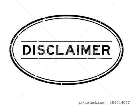 Grunge black disclaimer word oval rubber stamp in white background 105614077