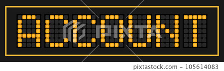 Orange color led banner in word account on black background 105614083