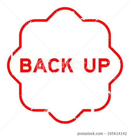 Grunge red back up word rubber seal stamp on white background Grunge red back up word rubber seal stamp on white background 105614142