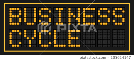 Orange color led banner in word business cycle on black background 105614147
