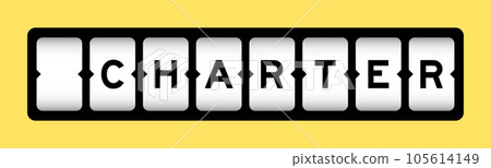 Black color in word charter on slot banner with yellow color background 105614149