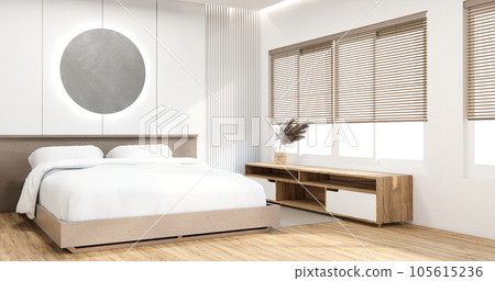 Modern bedroom - japanese style. 105615236