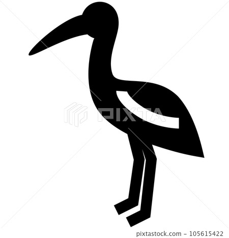 代表鳥類、起重機的填充風格圖標 105615422