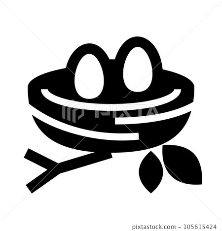 代表鳥類、鳥巢和雞蛋的填充風格圖標 代表鳥類、鳥巢和雞蛋的填充風格圖標 105615424