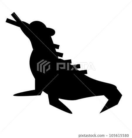 A filled style icon representing a fur seal, a sea creature 105615580