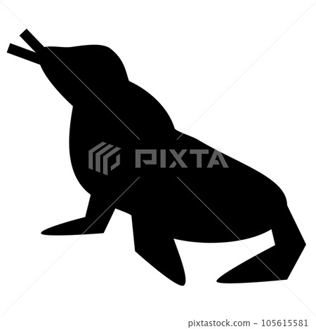 A filled style icon representing a sea creature, a sea lion 105615581