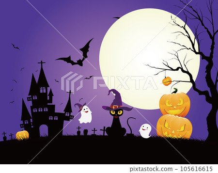 Haunted pumpkin Halloween image material 105616615