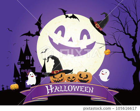 Haunted pumpkin Halloween image material 105616617