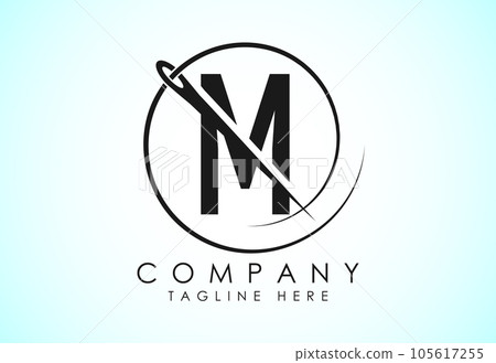 English alphabet with sewing needle and thread Icon. Tailoring logo design concept. English alphabet with sewing needle and thread Icon. Tailoring logo design concept. 105617255