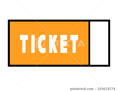 Vertical line orange to the right of a simple ticket Vertical line orange to the right of a simple ticket 105619774