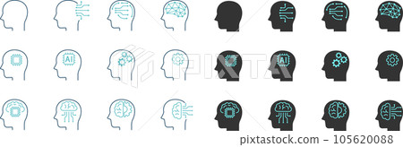 Artificial intelligence image icon set Artificial intelligence image icon set 105620088