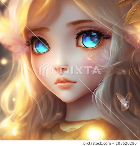 A cute girl, holding loneliness 105620286
