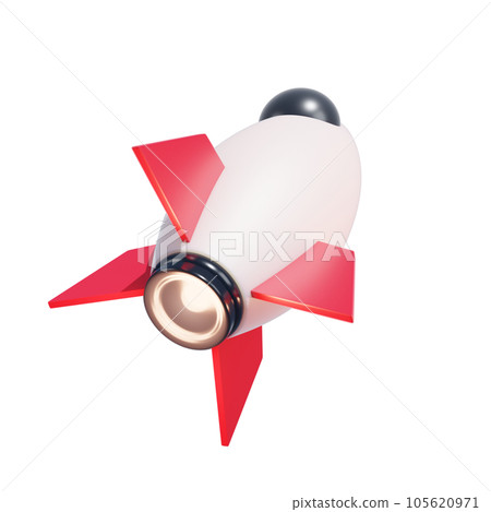 3D Render Realistic Start up Rocket object Isolated icons 3D illustration Png 3D Render Realistic Start up Rocket object Isolated icons 3D illustration Png 105620971