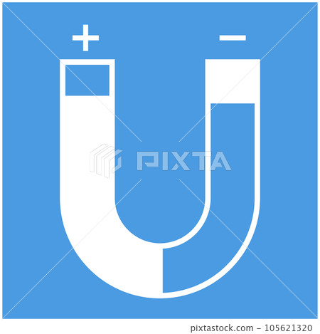 Magnet Icon. Horseshoe Magnetic. Physics Element Symbol. 105621320