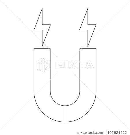 Magnet Icon. Horseshoe Magnetic. Physics Element Symbol. 105621322