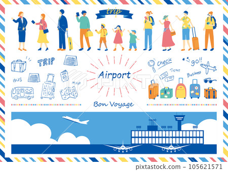 機場插畫素材集 105621571