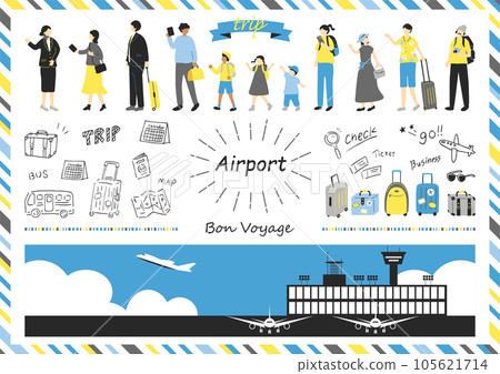 機場插畫素材集 105621714