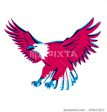 bald eagle swooping down Risograph bald eagle swooping down Risograph 105621827