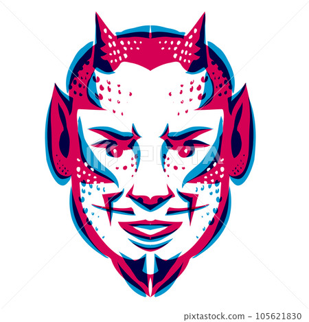 Demon Head Front Risograph 105621830