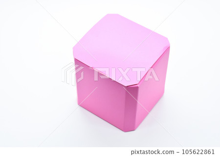 pink paper box on white background, package for design pink paper box on white background, package for design 105622861
