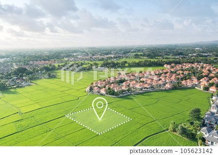 Land plot in aerial view. 105623142