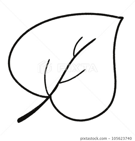 Leaf  black and white  stripes lined design  design  vegetable fruit  sea  child  learning teaching  drawing book  book coloring book  development picture without color  Flower clump of grass   105623740