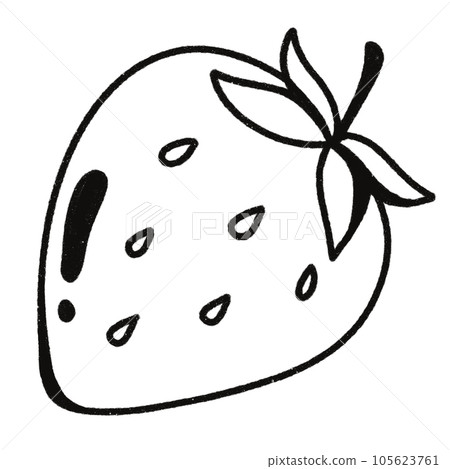 Leaf  black and white  stripes lined design  design  vegetable fruit  sea  child  learning teaching  drawing book  book coloring book  development picture without color  Flower clump of grass   105623761