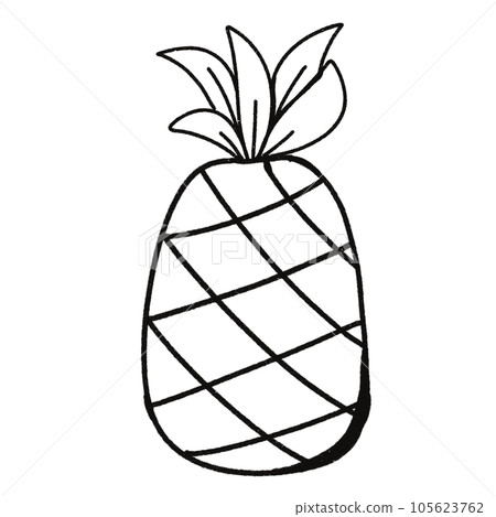 Leaf  black and white  stripes lined design  design  vegetable fruit  sea  child  learning teaching  drawing book  book coloring book  development picture without color  Flower clump of grass   105623762