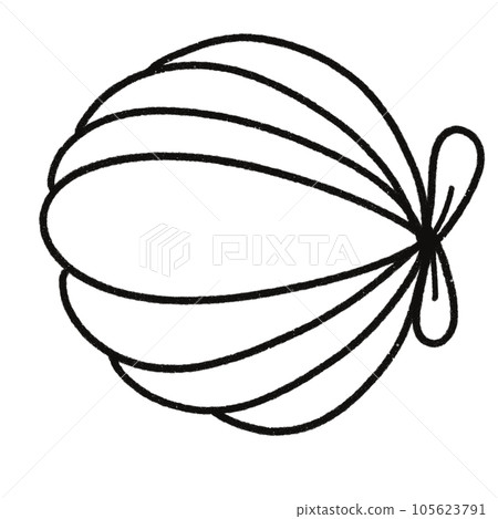 Leaf  black and white  stripes lined design  design  vegetable fruit  sea  child  learning teaching  drawing book  book coloring book  development picture without color  Flower clump of grass   105623791