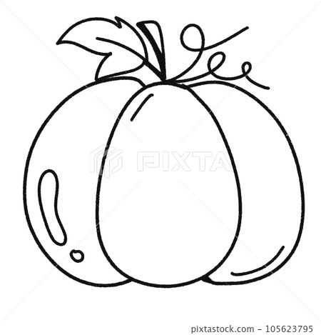 Leaf  black and white  stripes lined design  design  vegetable fruit  sea  child  learning teaching  drawing book  book coloring book  development picture without color  Flower clump of grass   105623795