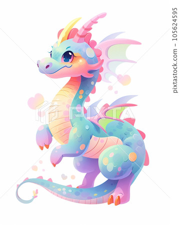 可愛的七彩龍（龍/龍）AI生成圖像 105624595