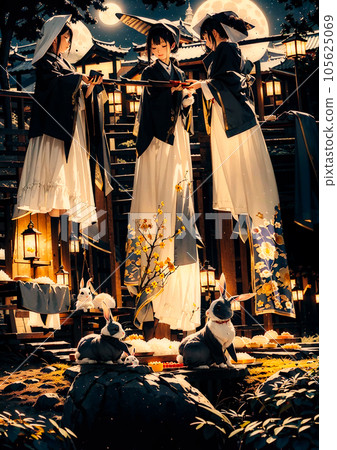 Shinto ritual at moon viewing 105625069