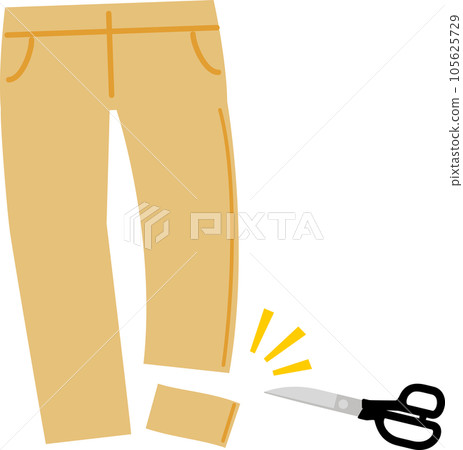 Cropped trousers and sewing scissors Cropped trousers and sewing scissors 105625729