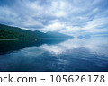 Blue lake surface 105626178