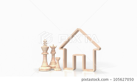 The chess family and house icon for home property Business 3d rendering The chess family and house icon for home property Business 3d rendering 105627050
