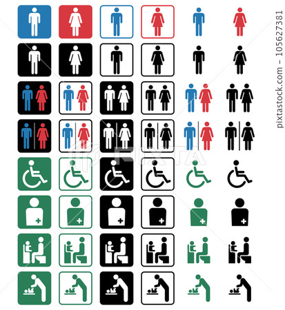 一套廁所圖標 105627381