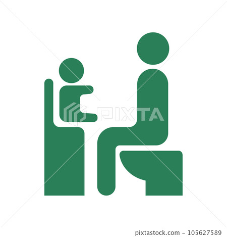 廁所圖標（帶兒童椅子的廁所） 105627589