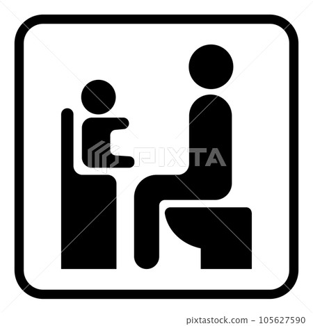 廁所圖標（帶兒童椅子的廁所） 105627590